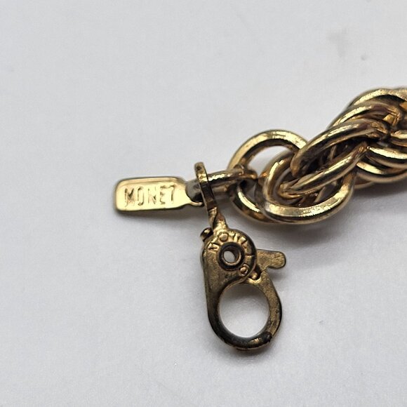 VTG Monet Gold Tone Rope Chain Bracelet - Picture 6 of 8
